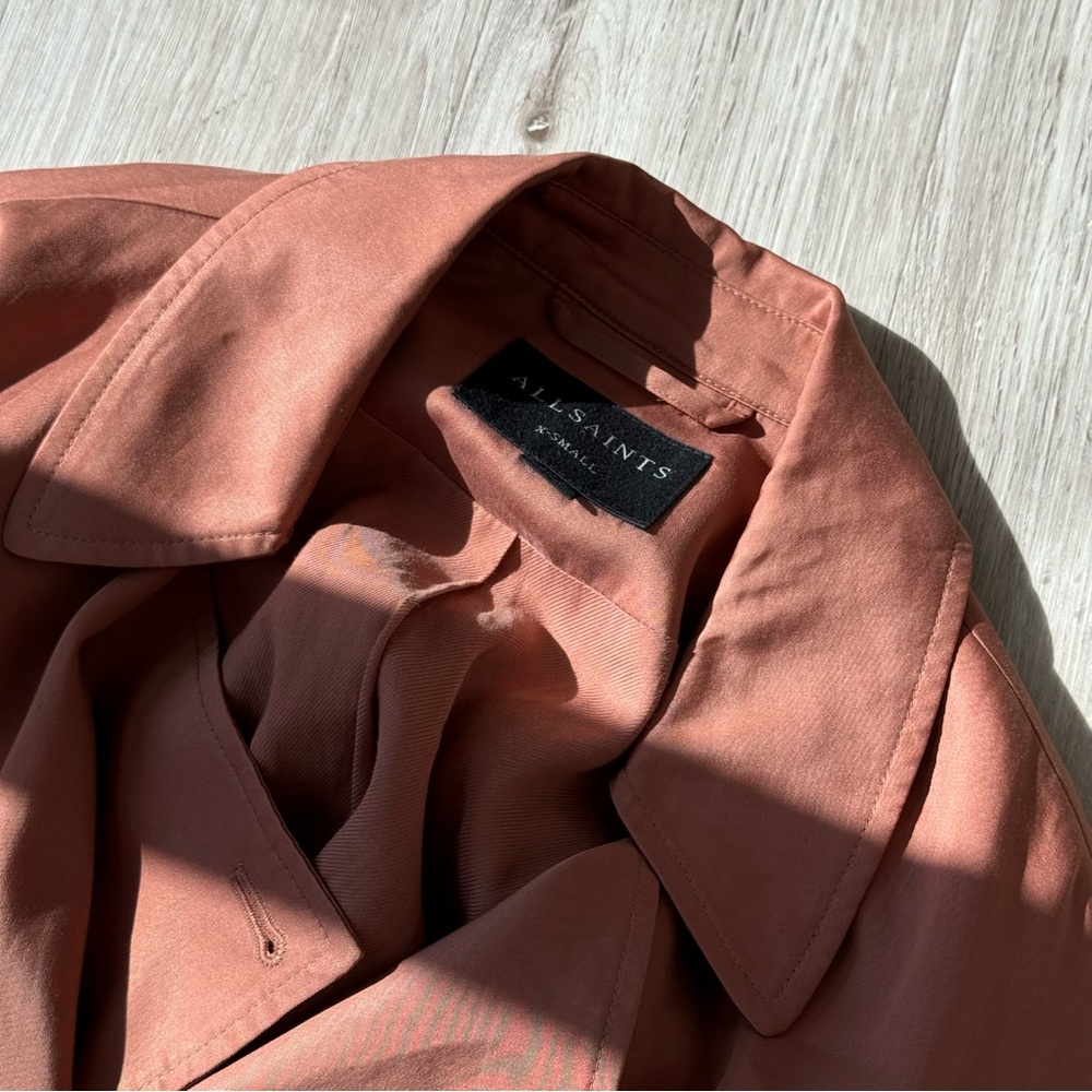 All Saints pink duster trenchcoat size xs